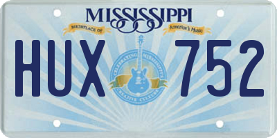 MS license plate HUX752