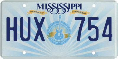 MS license plate HUX754