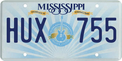MS license plate HUX755