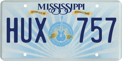MS license plate HUX757