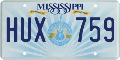 MS license plate HUX759