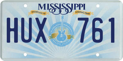 MS license plate HUX761