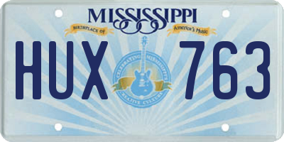 MS license plate HUX763
