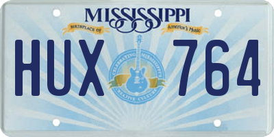 MS license plate HUX764