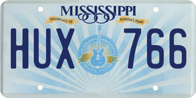 MS license plate HUX766