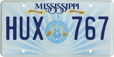 MS license plate HUX767