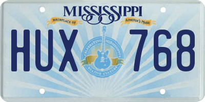 MS license plate HUX768