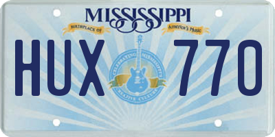MS license plate HUX770