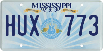 MS license plate HUX773