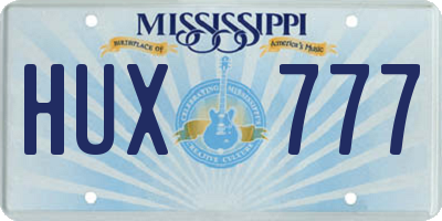 MS license plate HUX777