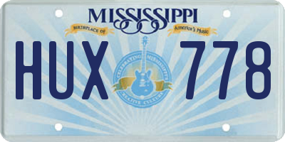 MS license plate HUX778