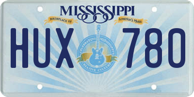MS license plate HUX780