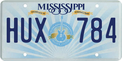MS license plate HUX784