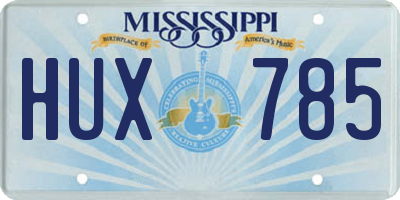 MS license plate HUX785