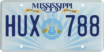 MS license plate HUX788