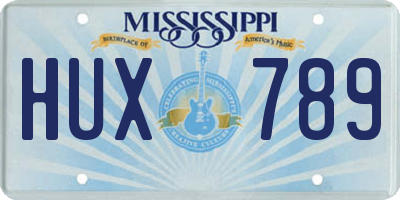 MS license plate HUX789