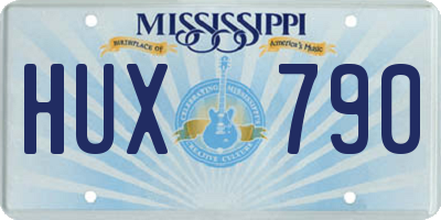 MS license plate HUX790