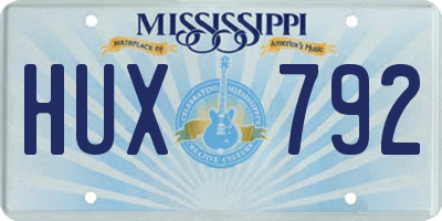 MS license plate HUX792