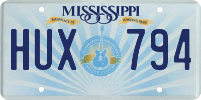 MS license plate HUX794