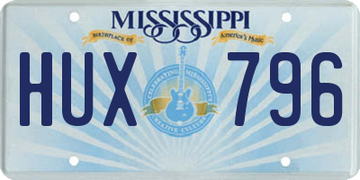 MS license plate HUX796