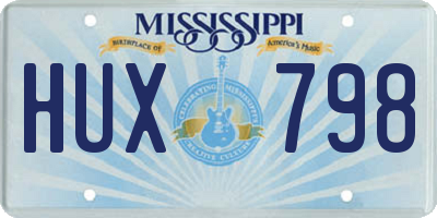 MS license plate HUX798