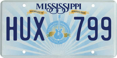MS license plate HUX799