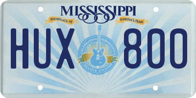 MS license plate HUX800