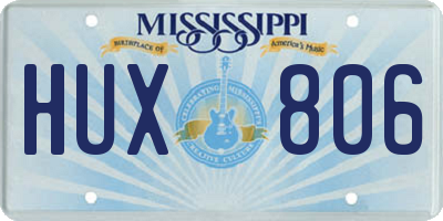 MS license plate HUX806