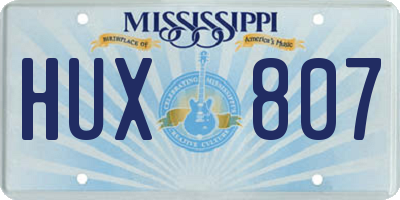 MS license plate HUX807