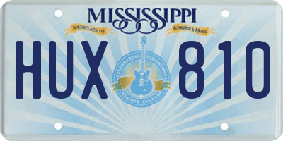 MS license plate HUX810