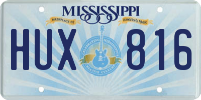 MS license plate HUX816