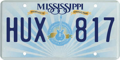 MS license plate HUX817