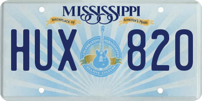 MS license plate HUX820