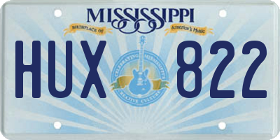 MS license plate HUX822