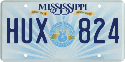 MS license plate HUX824
