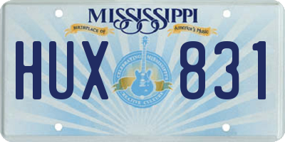 MS license plate HUX831