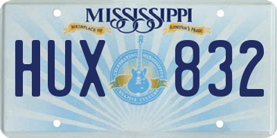MS license plate HUX832