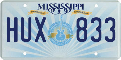 MS license plate HUX833