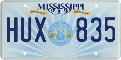 MS license plate HUX835