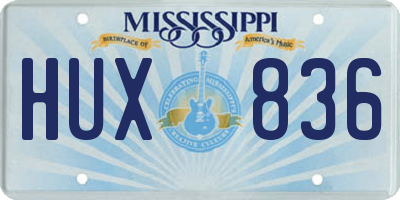 MS license plate HUX836