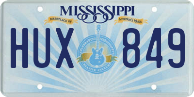 MS license plate HUX849