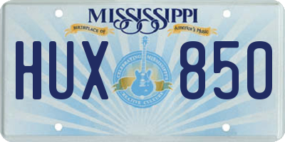 MS license plate HUX850
