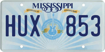 MS license plate HUX853