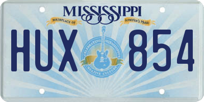 MS license plate HUX854