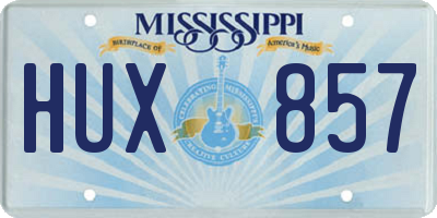 MS license plate HUX857