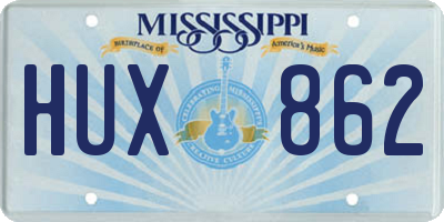 MS license plate HUX862