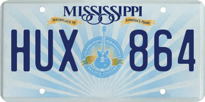 MS license plate HUX864