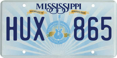 MS license plate HUX865