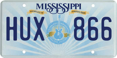 MS license plate HUX866