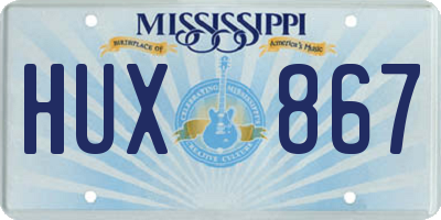 MS license plate HUX867